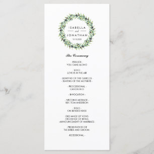 The Olive Grove Rustic wedding Program