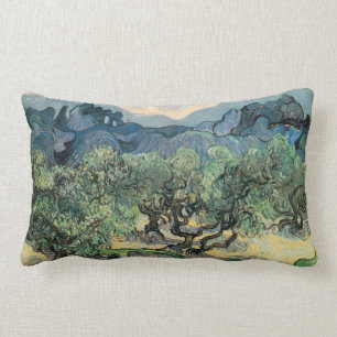 The Olive Trees,1889, by Vincent van Gogh Lumbar Cushion