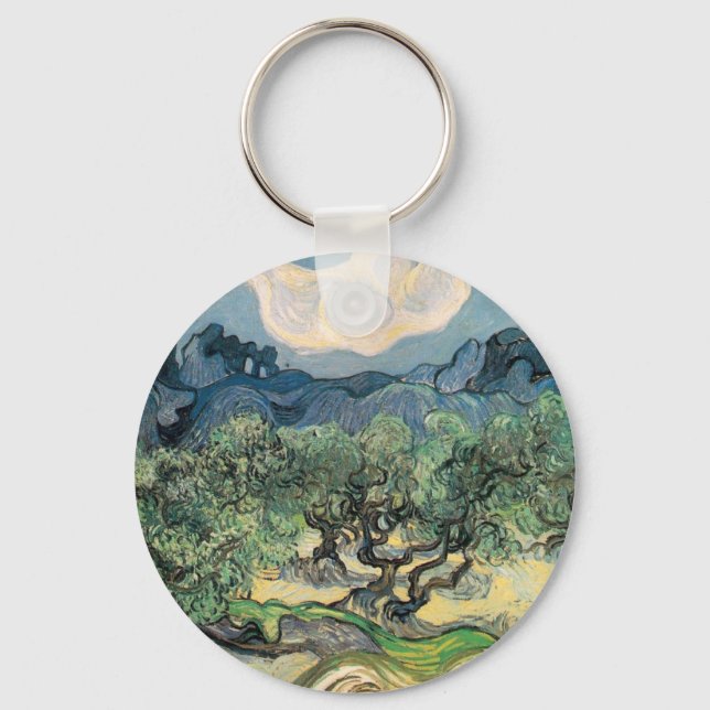 the olive trees,1889, Vincent van Gogh Key Ring (Front)