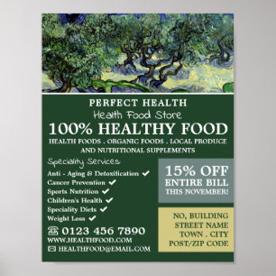 The Olive Trees, Van Gogh, Health Food Store Poster