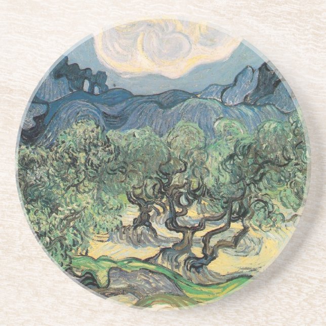 The Olive Trees, Vincent van Gogh Coaster (Front)
