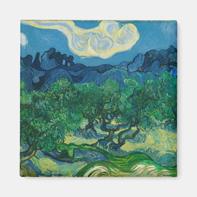 The Olive Trees with Alpilles Vincent van Gogh Magnet (Front)
