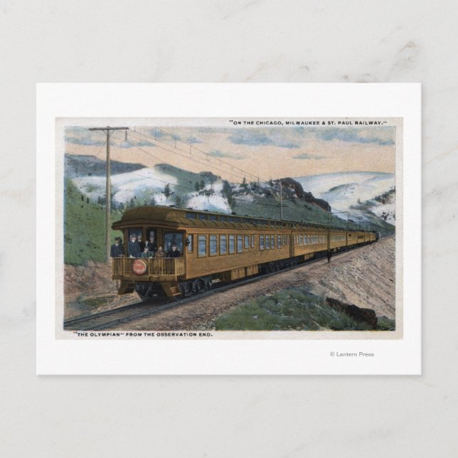"The Olympian" Chicago, Milwaukee, & St. Paul Postcard (Front)