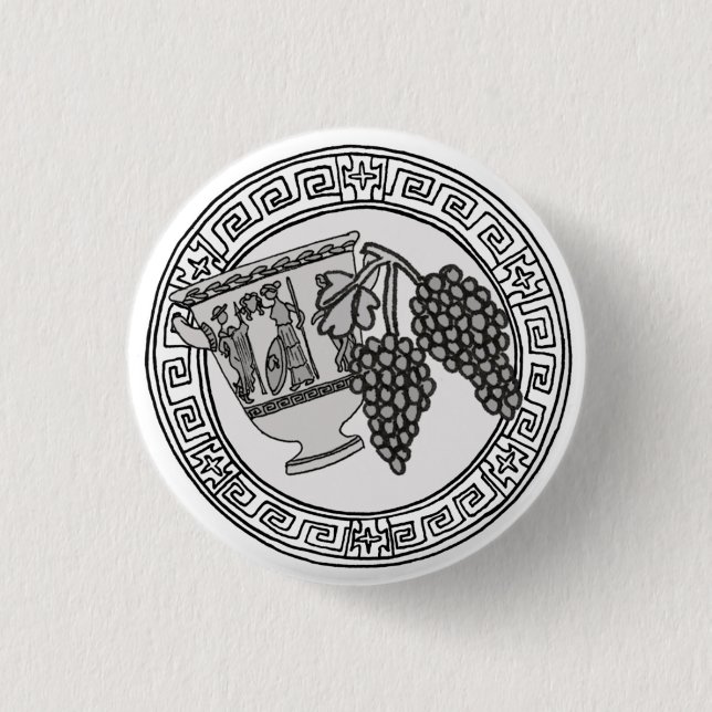 The Olympians! Dionysus / Bacchus symbol badge (Front)