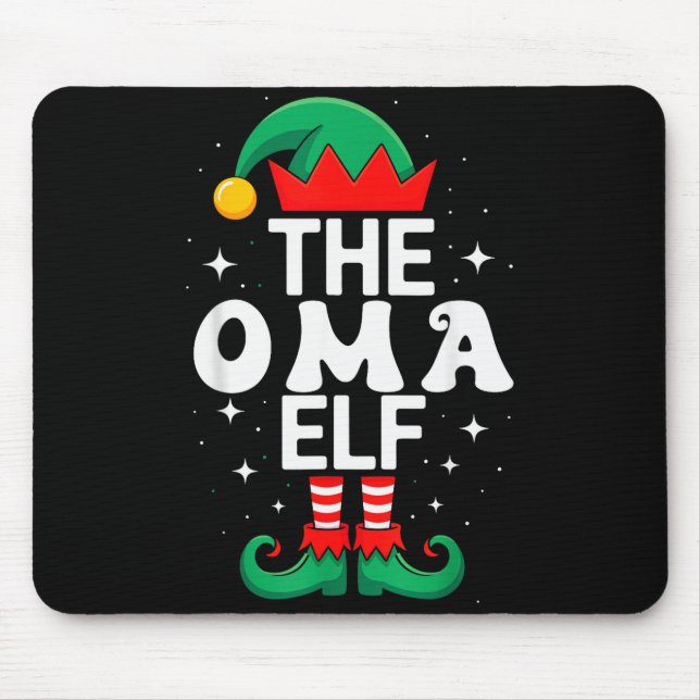 The Oma Elf Funny Christmas Matching Family Group  Mouse Pad (Front)