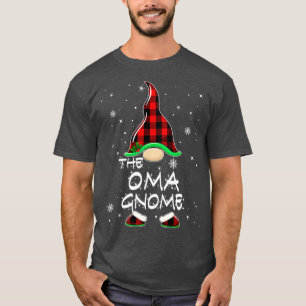 The Oma Gnome Buffalo Plaid Matching Family Christ T-Shirt