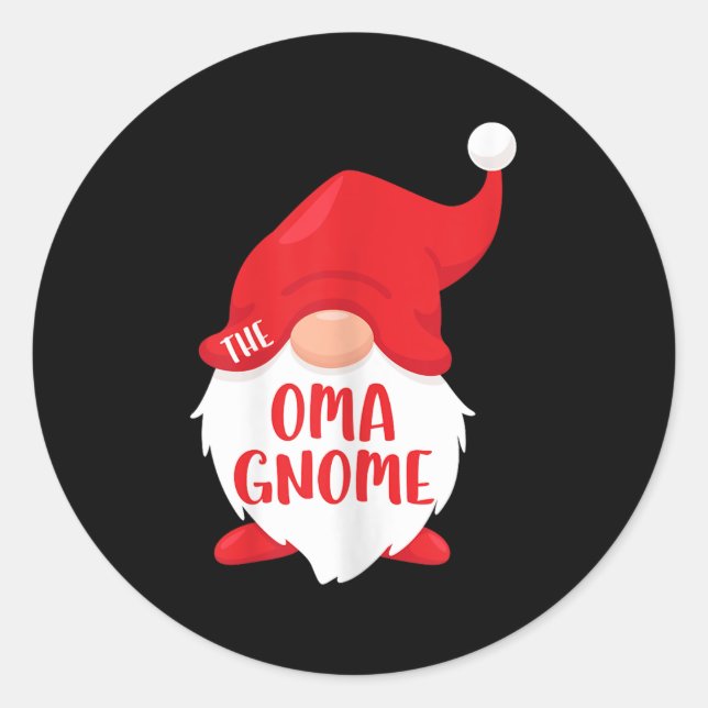 The Oma Gnome Matching Christmas Gnome Shirt  Classic Round Sticker (Front)