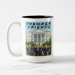The One With The MAGA Friends Funny Political Sati Two-Tone Coffee Mug