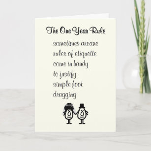 The One Year Rule - belated marriage congrats Card