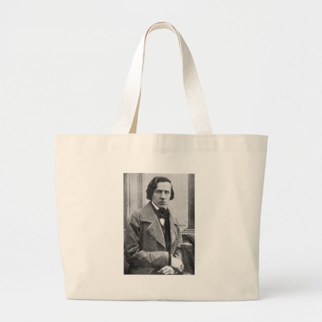 The Only Known Photograph of Frederic Chopin Large Tote Bag (Front)