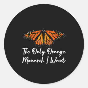 The Only Orange Monarch Elegant Butterfly Nature L Classic Round Sticker
