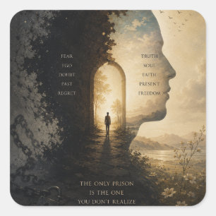 The Only Prison Is the One You Don't Realise Ins Square Sticker