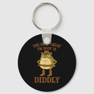 The only squat doin is diddly funny cowboy frog ar key ring