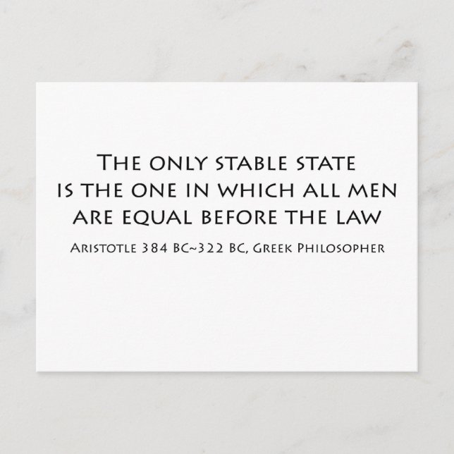 "The only stable state is the one in which... Postcard (Front)