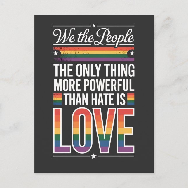 The Only Thing More Powerful Than Hate Is Love  Invitation Postcard (Front)