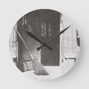 The Open Door, March, 1843 (b/w photo) Round Clock