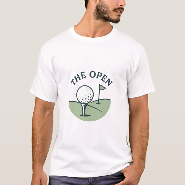 The Open – Minimalist Golf Design T-Shirt (Front)