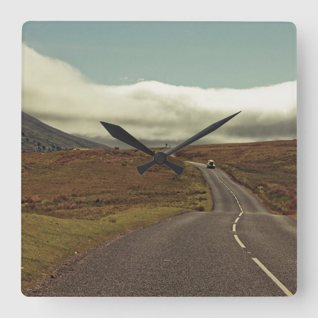 The Open Road Square Wall Clock (Front)