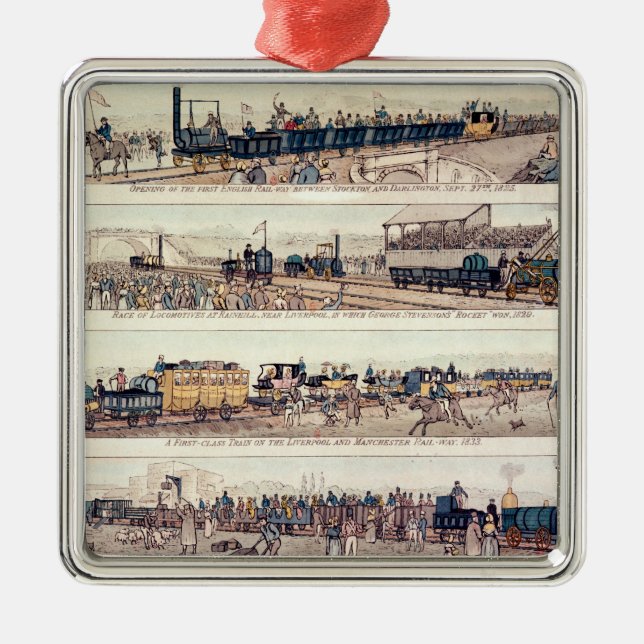 The opening of Stockton and Darlington Metal Ornament (Front)