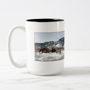 The Opera House with Snow Sculptures Two-Tone Coffee Mug