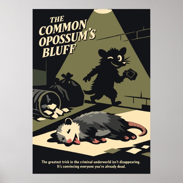 The Opossum’s Bluff Retro Art Poster (Front)