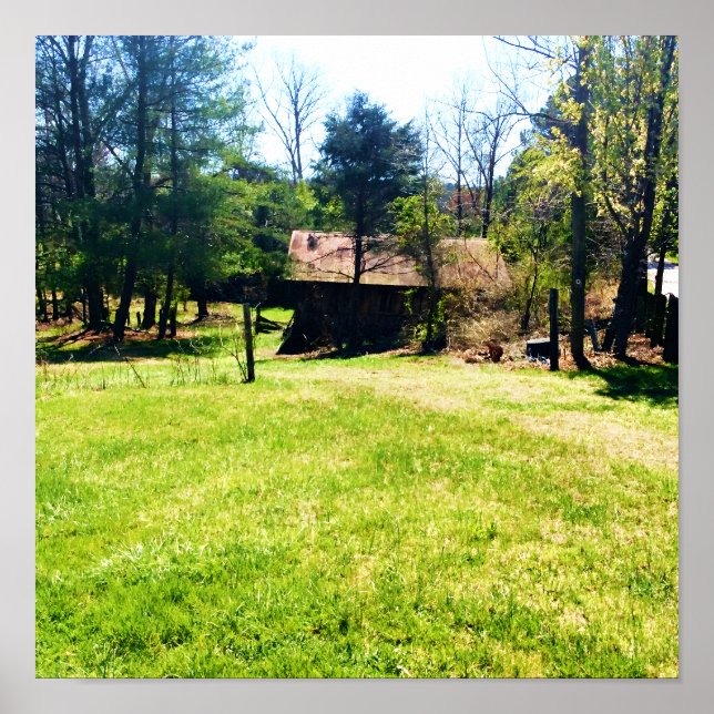 The opposite side view A rustic 100 year old barn Poster (Front)
