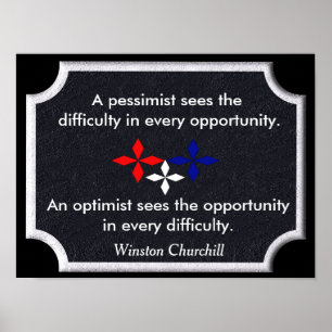 The Optimist - Winston Churchill quote - print