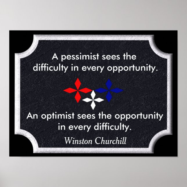 The Optimist - Winston Churchill quote - print (Front)