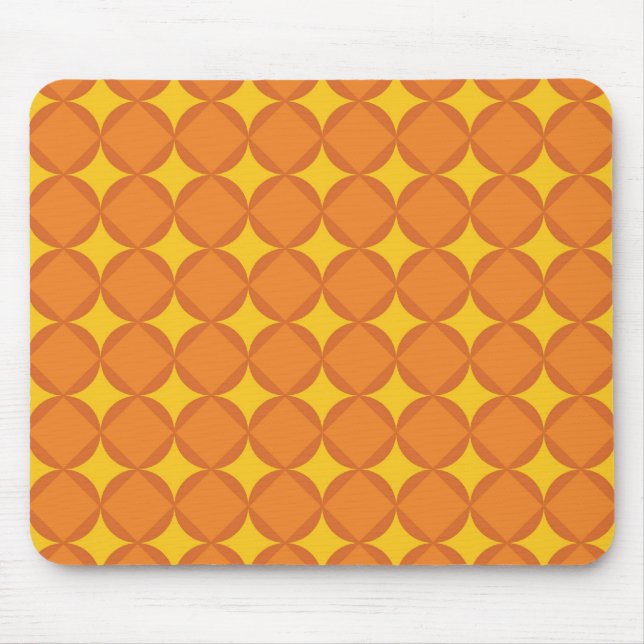 The Orange 70's year styling circle Mouse Pad (Front)