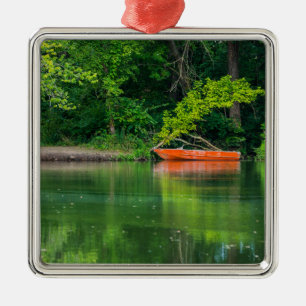 The Orange Boat Metal Ornament