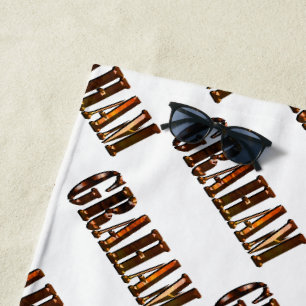 "The Orange Dimension Name of Graham", Beach Towel