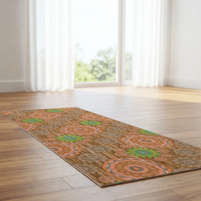 The Orange floral rainy scatter fibers textured pa Yoga Mat (Creator Uploaded)