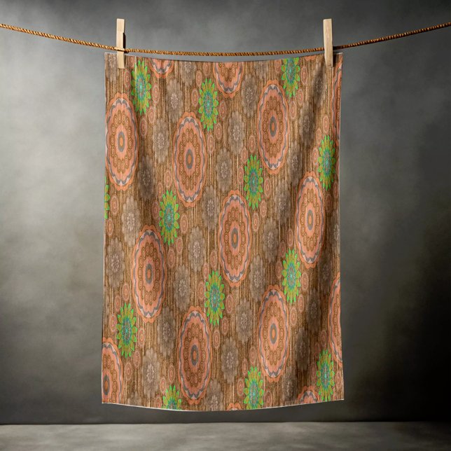 The Orange floral rainy scatter fibres textured Beach Towel (Creator Uploaded)