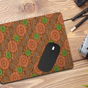 The Orange floral rainy scatter fibres textured Mouse Pad