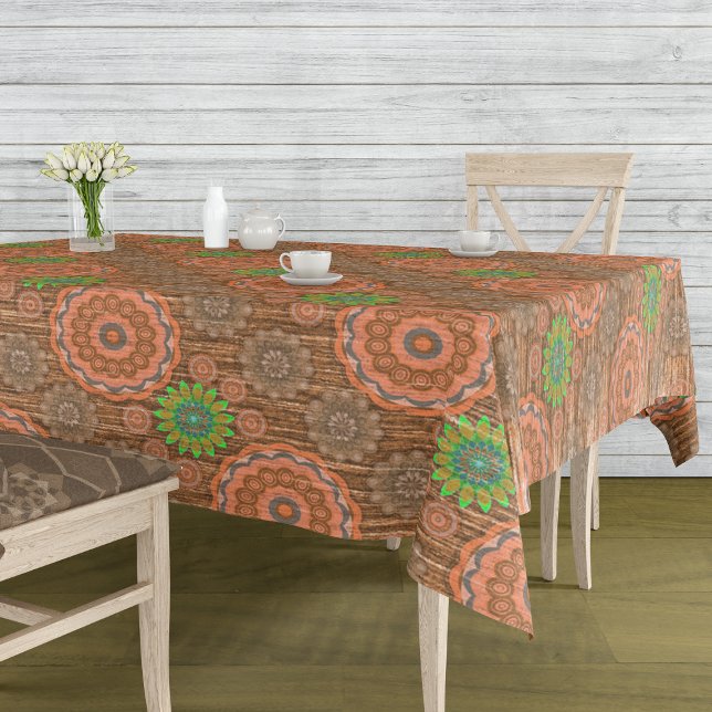 The Orange floral rainy scatter fibres textured Tablecloth (Creator Uploaded)