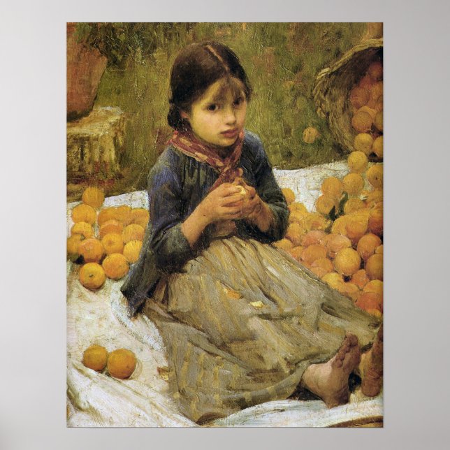 The Orange Gatherers (detail) J W Waterhouse Poster (Front)