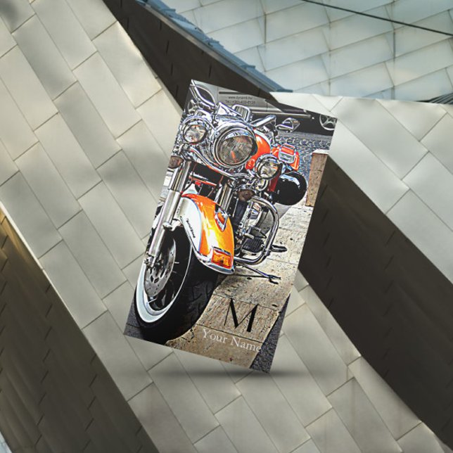 The orange motorcycle business card (Creator Uploaded)
