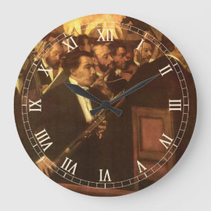 The Orchestra of Opera by Edgar Degas, Vintage Art Large Clock