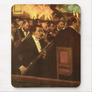 The Orchestra of Opera by Edgar Degas, Vintage Art Mouse Pad