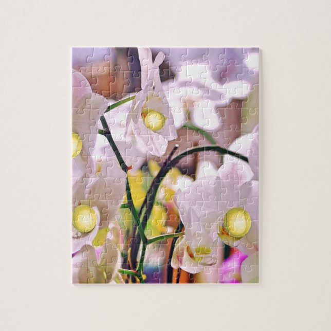 The orchids add a special touch to everything jigsaw puzzle (Vertical)
