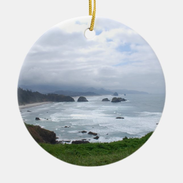 The Oregon Coast Weather Ceramic Tree Decoration (Front)