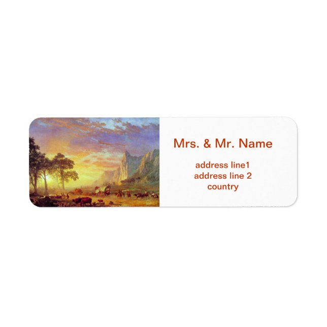The Oregon Trail - Albert Bierstadt Return Address Label (Front)