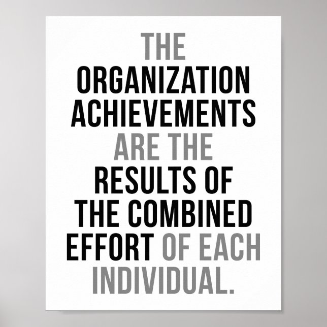 The Organisation Achievements Poster (Front)