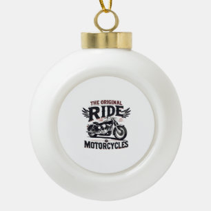 the orginal ride bike ceramic ball christmas ornament