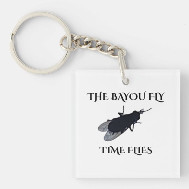 The Original Bayou Fly  Time Flies Key Ring (Front)