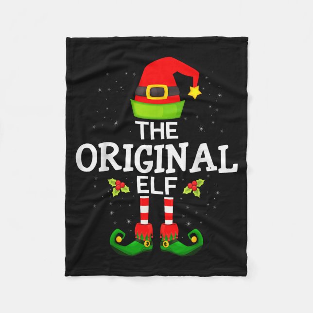 The Original Elf Christmas Family Matching Pajama  Fleece Blanket (Front)
