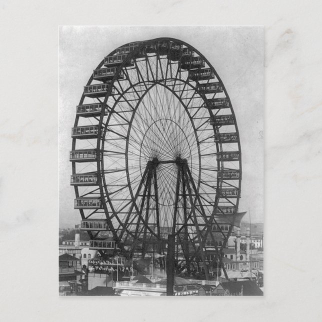 The Original Ferris Wheel At the Columbia Expositi Postcard (Front)
