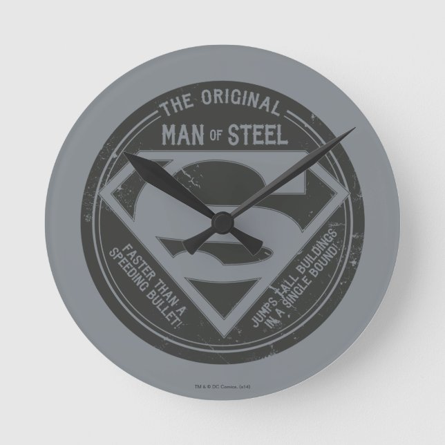 The Original Man of Steel Round Clock (Front)
