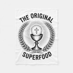 The Original Superfood Eucharist Catholic M  Fleece Blanket