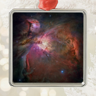 The Orion Nebula - Pink Metal Ornament